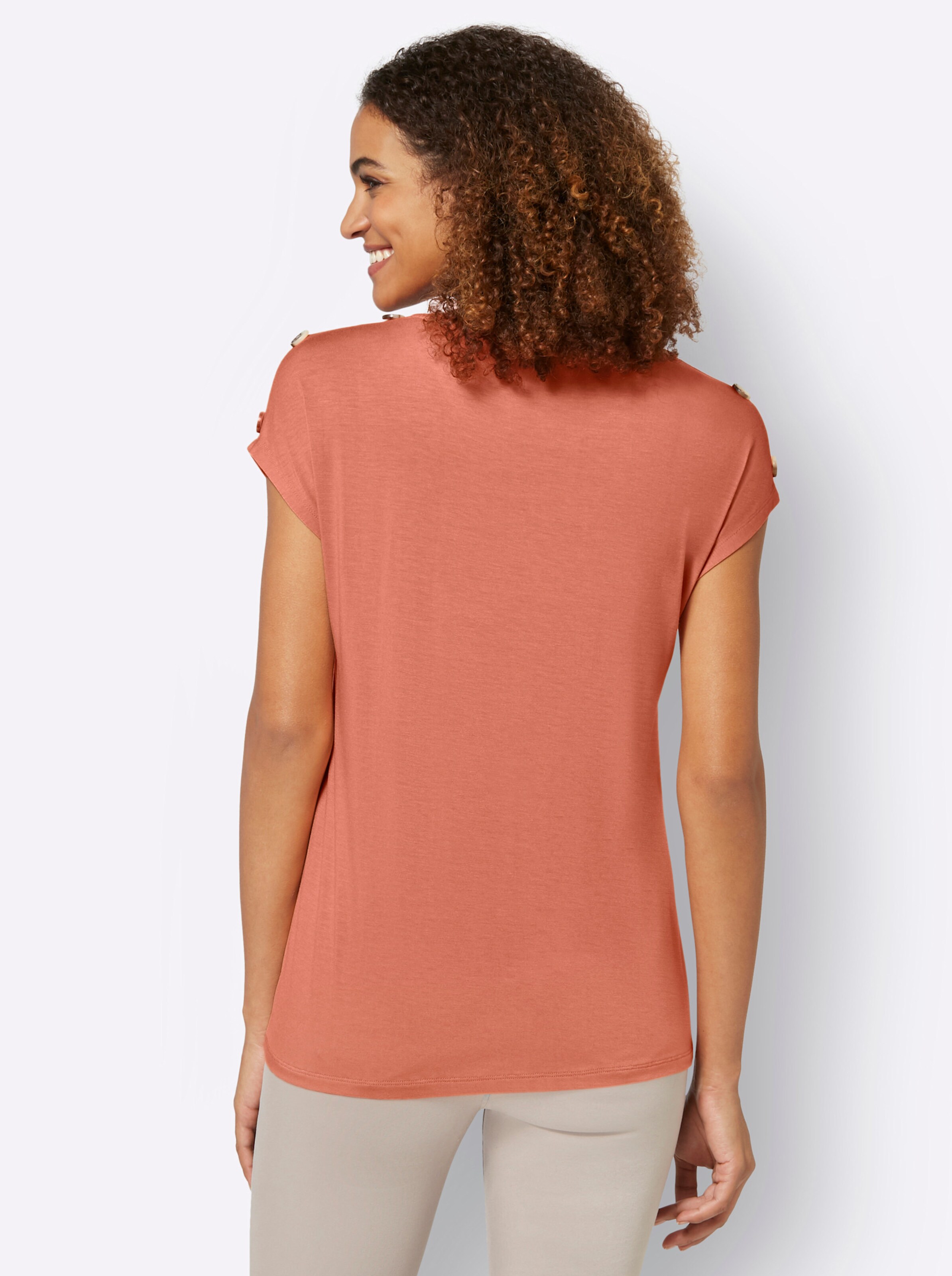Kurzarmshirt in papaya