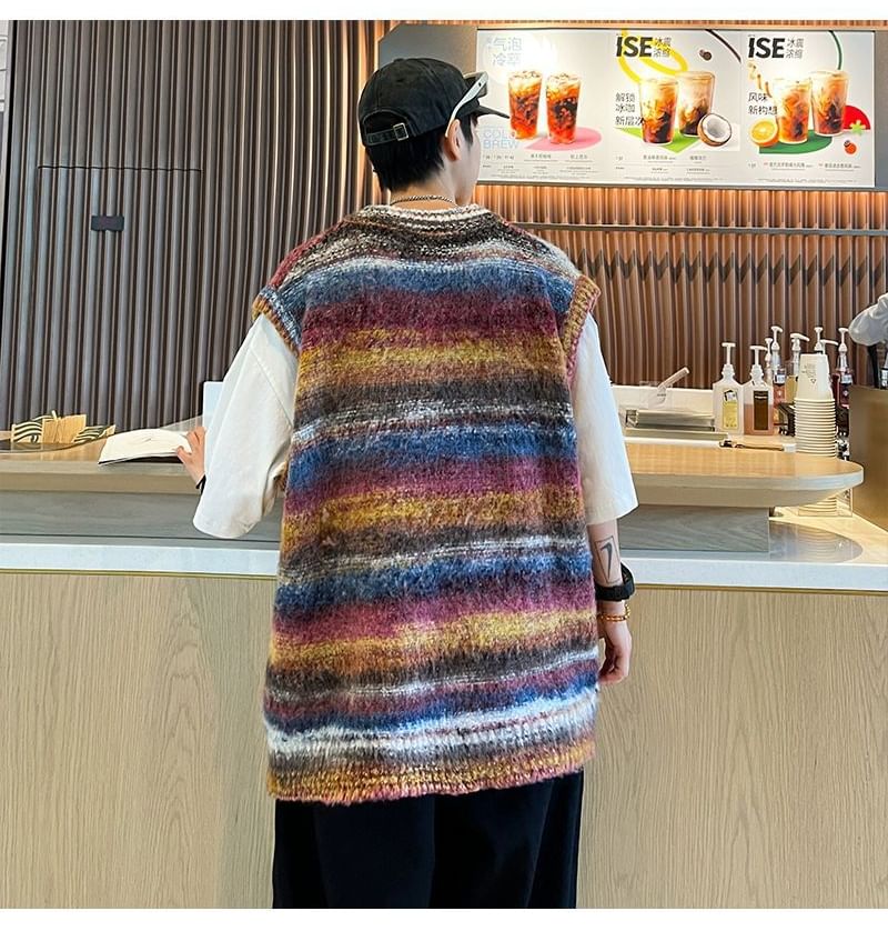 WidoWilder - Gestreept sweatervest met V-hals
