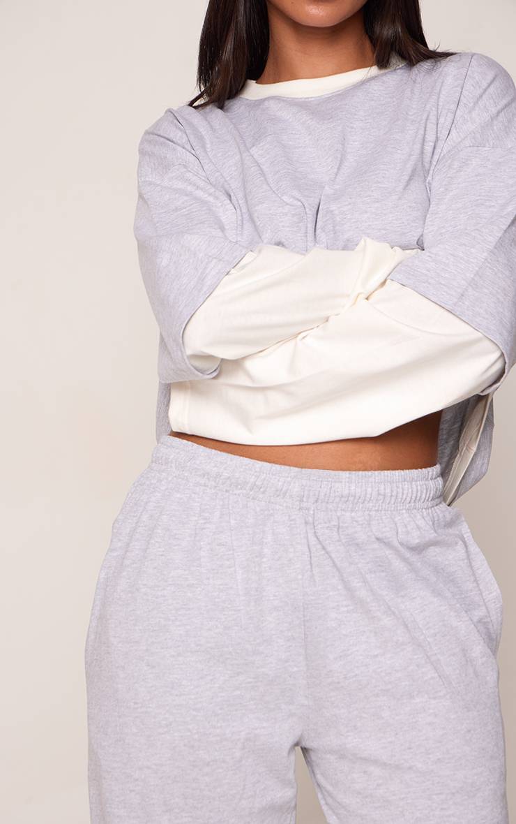 Gris Cendré Pantalon Large Taille Coulissée Petite