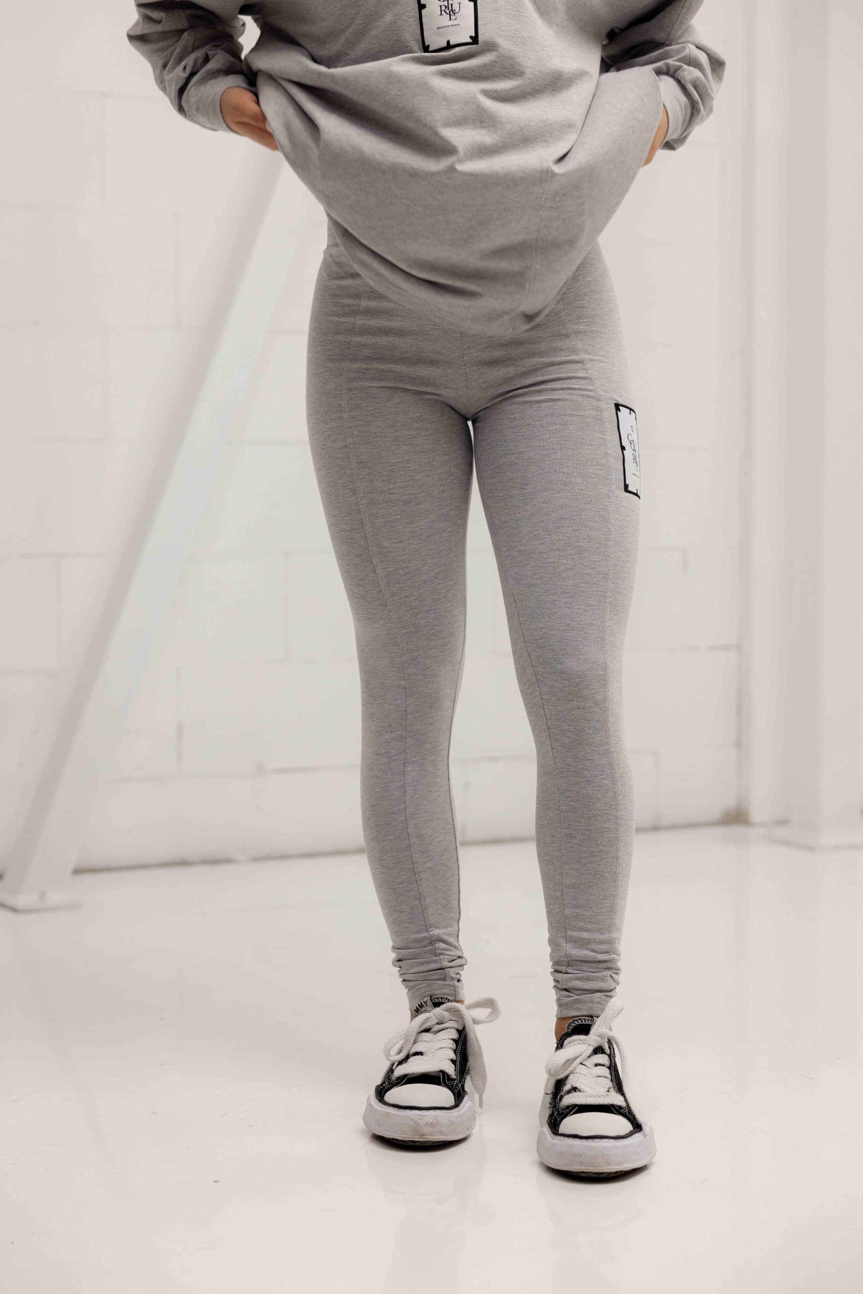 Couture Club Seam Detailed High Waist Legging Dames Grijs