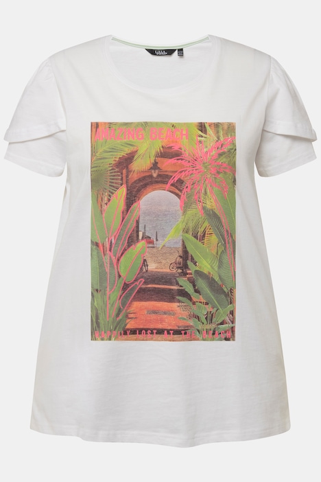 T-Shirt, bedruckt, A-Linie, Rundhals, Halbarm