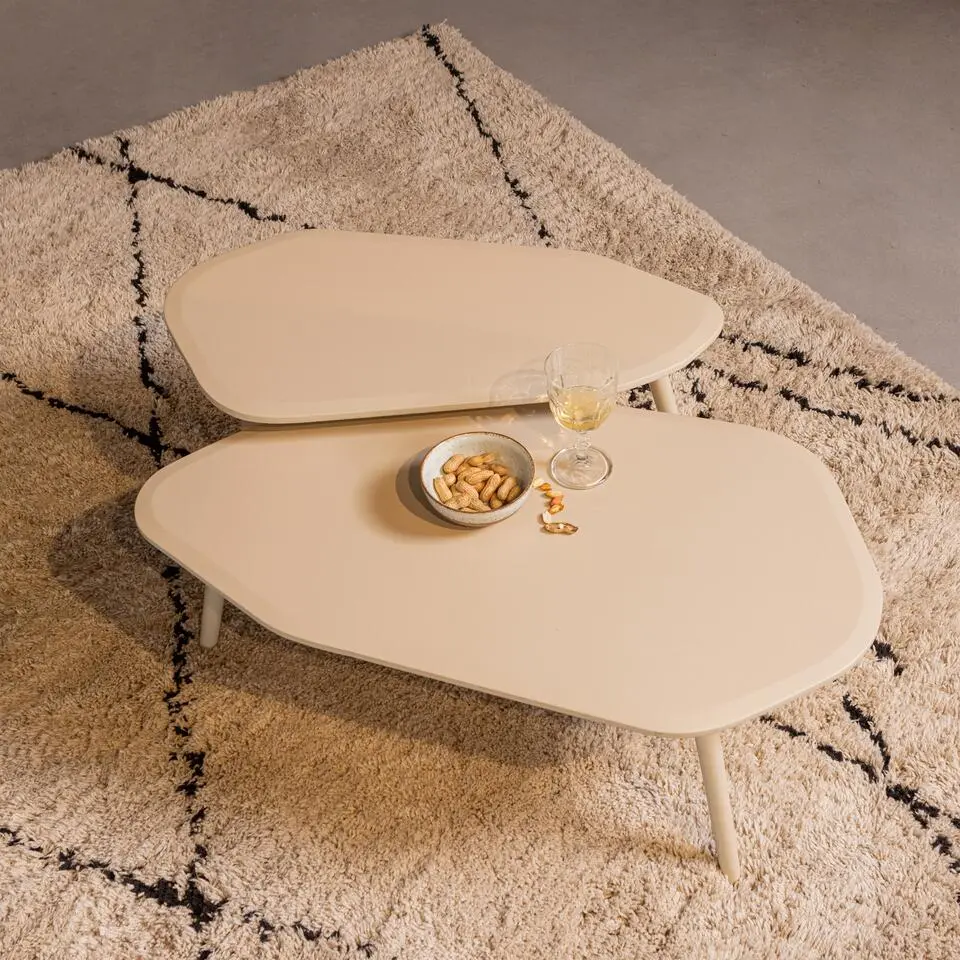 WOOOD Davina Bijzettafels - MDF - Dust - 40x90x50