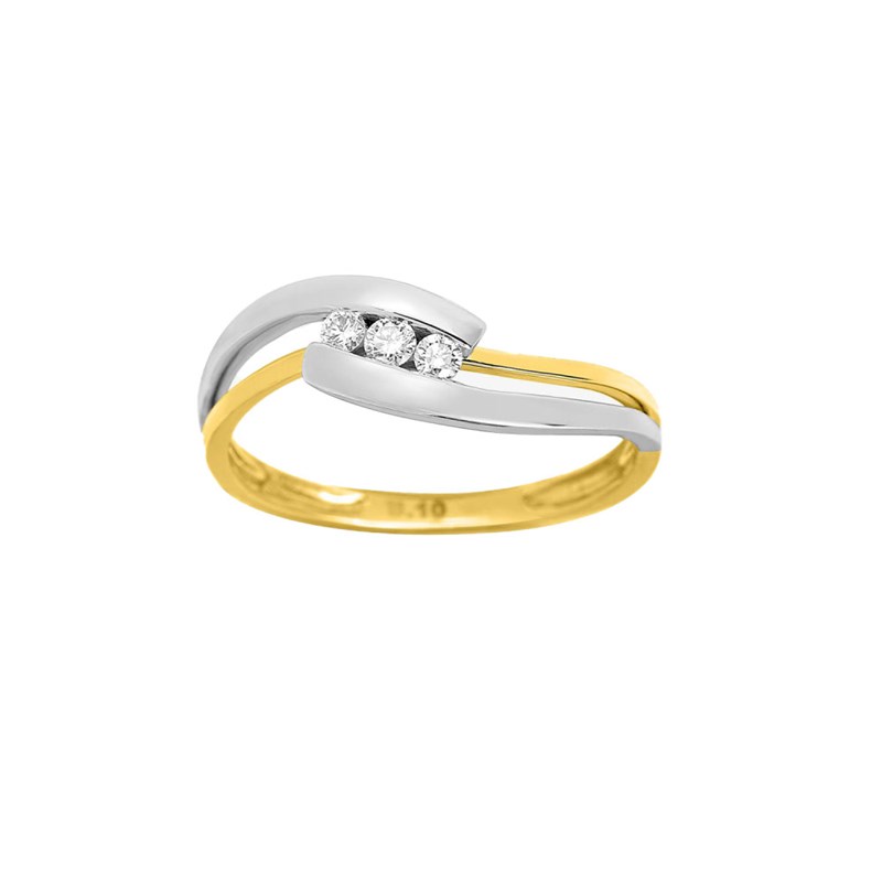 Bague Femme - Or 18 Carats - Diamant 0,1 Carats