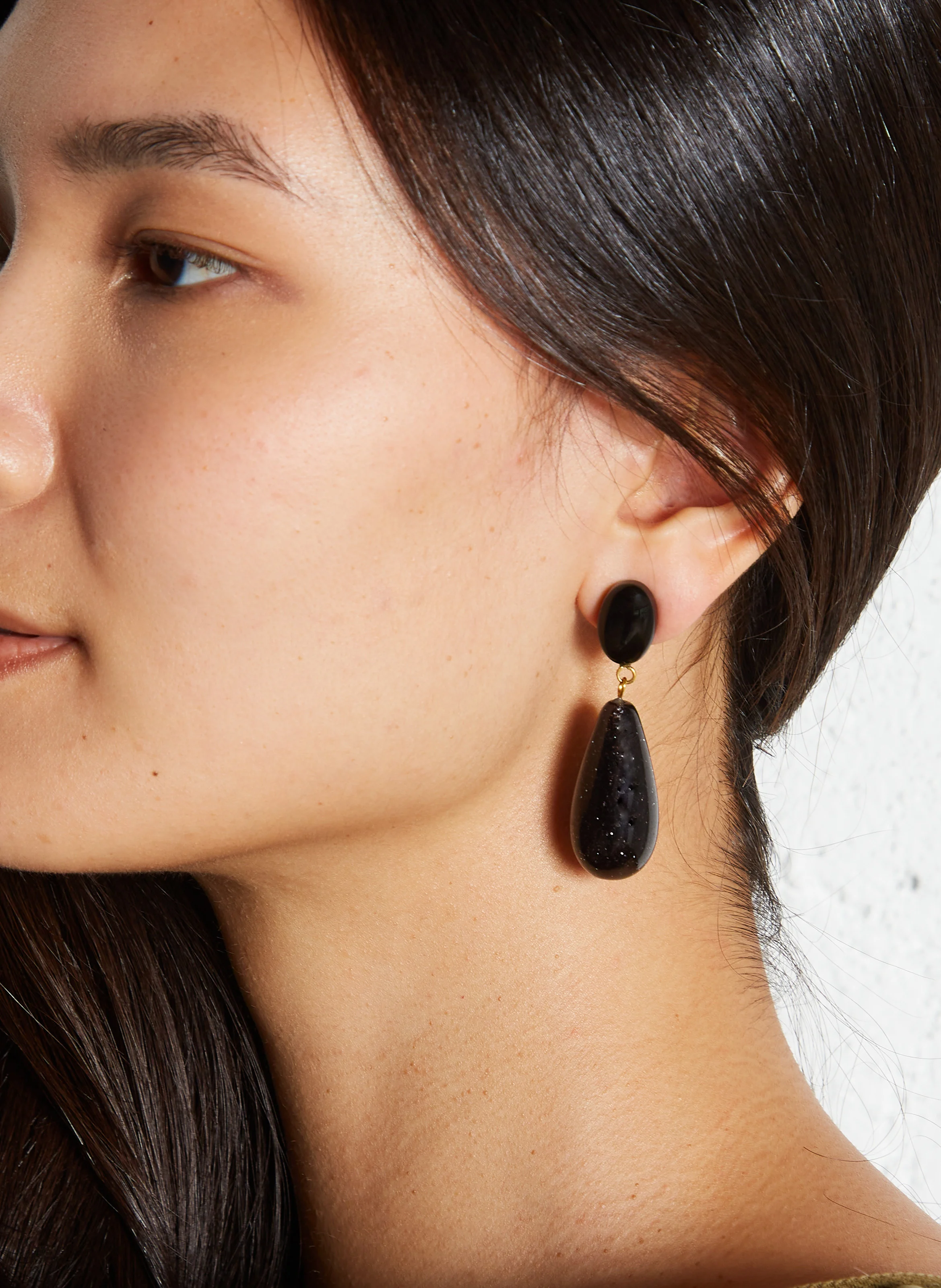 GALLIA - Boucles d'oreilles pendantes | Noir