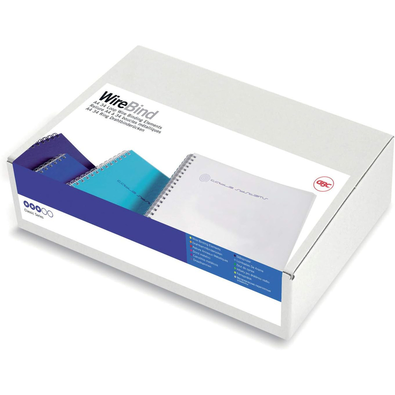 GBC Drahtbinderücken WireBind, 34 Ringe, A4, 11 mm, weiss, 100 Stück