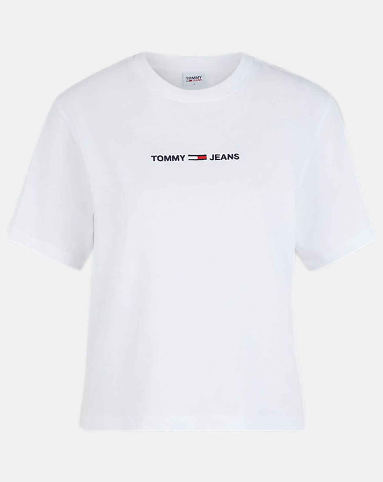 Tommy Jeans T-Shirt 100% Coton Bio linear logo blanc