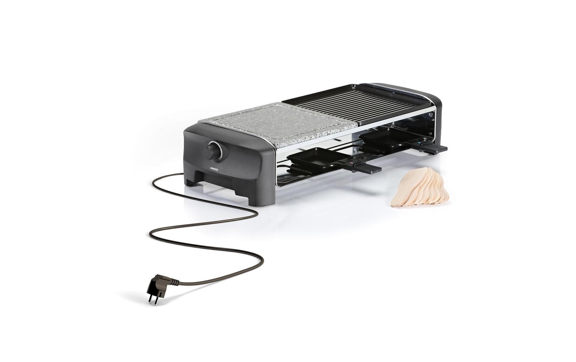 Racletteofen für 8 Personen3 in 1 Gerät Raclette, Steingrill und Grill