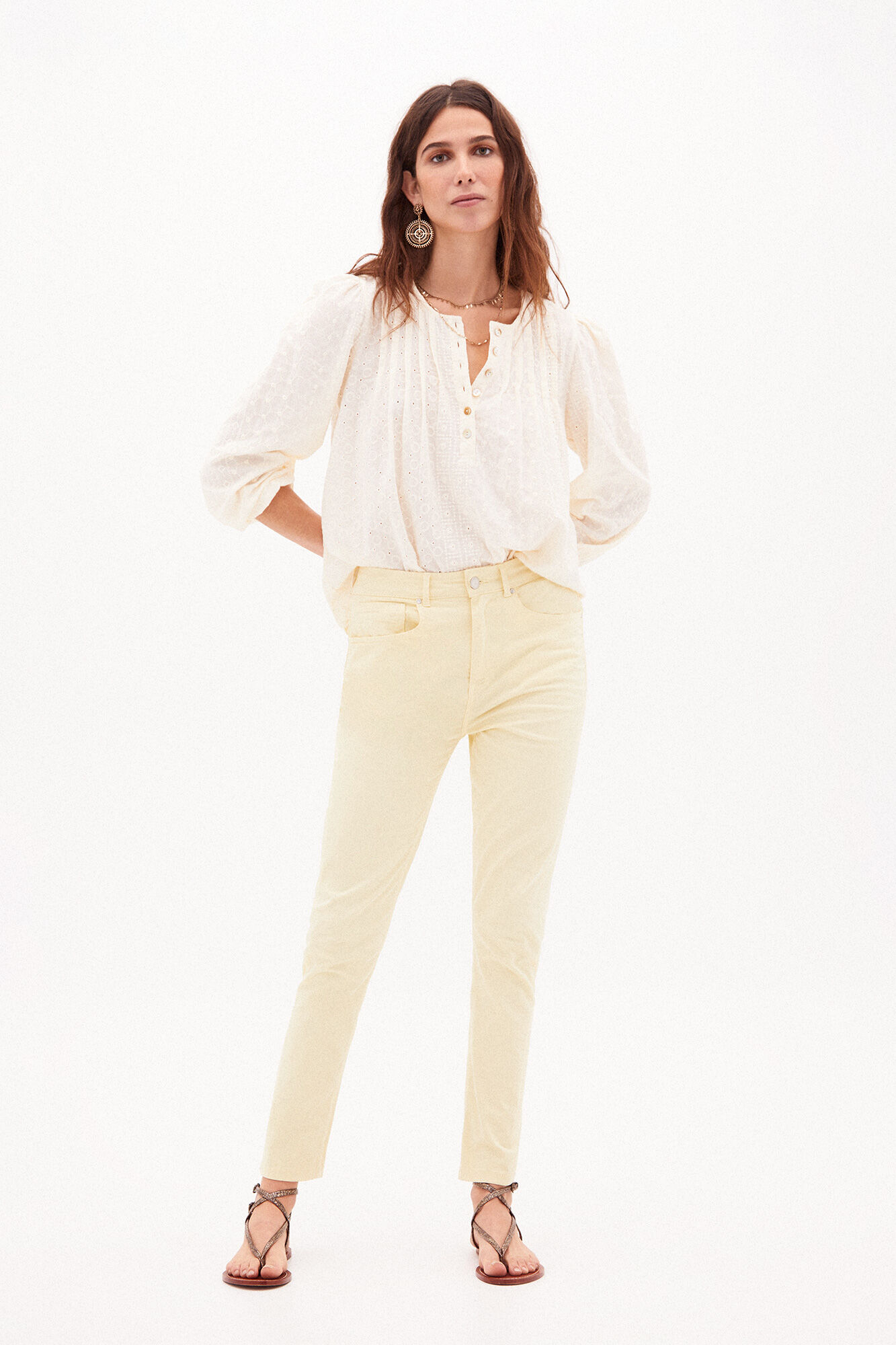 Calça jeans Jade Slim - Amarela