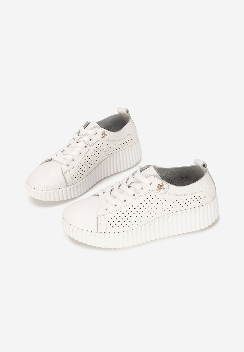 Baskets pour femme en cuir blancs Anaika