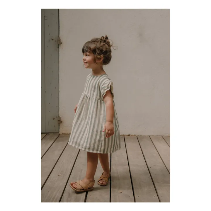Studio Bohème Robe Cousine Rayée | Vert