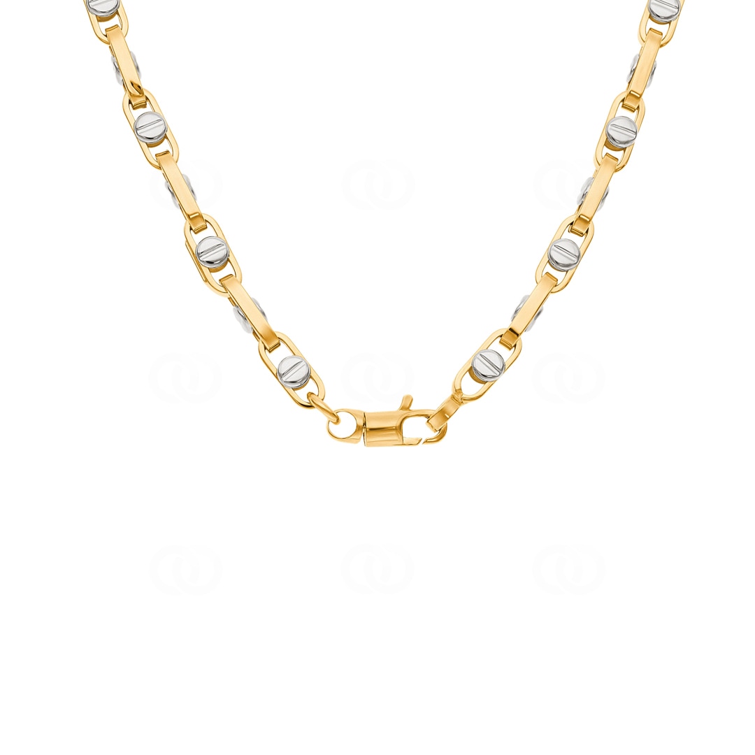 4.4mm Fantasiekette 750/18 K Gelb-/ Weissgold halbmassiv