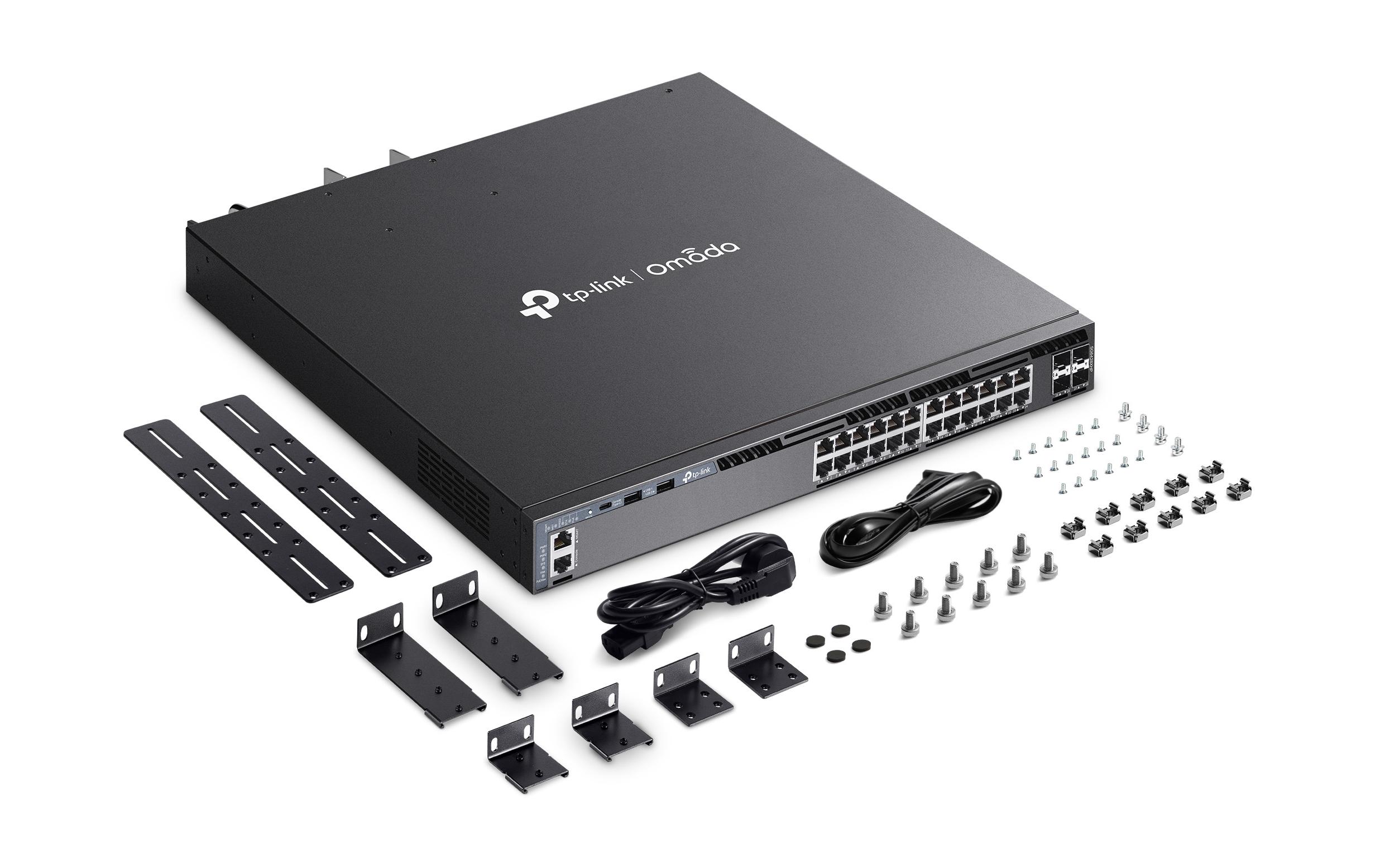 PoE+ Switch L3 24 x 1G + 4 x 10G SG6428XHP 28 Port<br>Omada 24-Port Gigabit Stackable L3 Managed PoE+ Switch mit 4 10G Slots