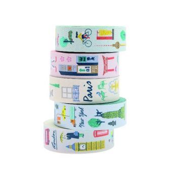 Deko-Klebeband CITIES 5er-Pack in bunt
