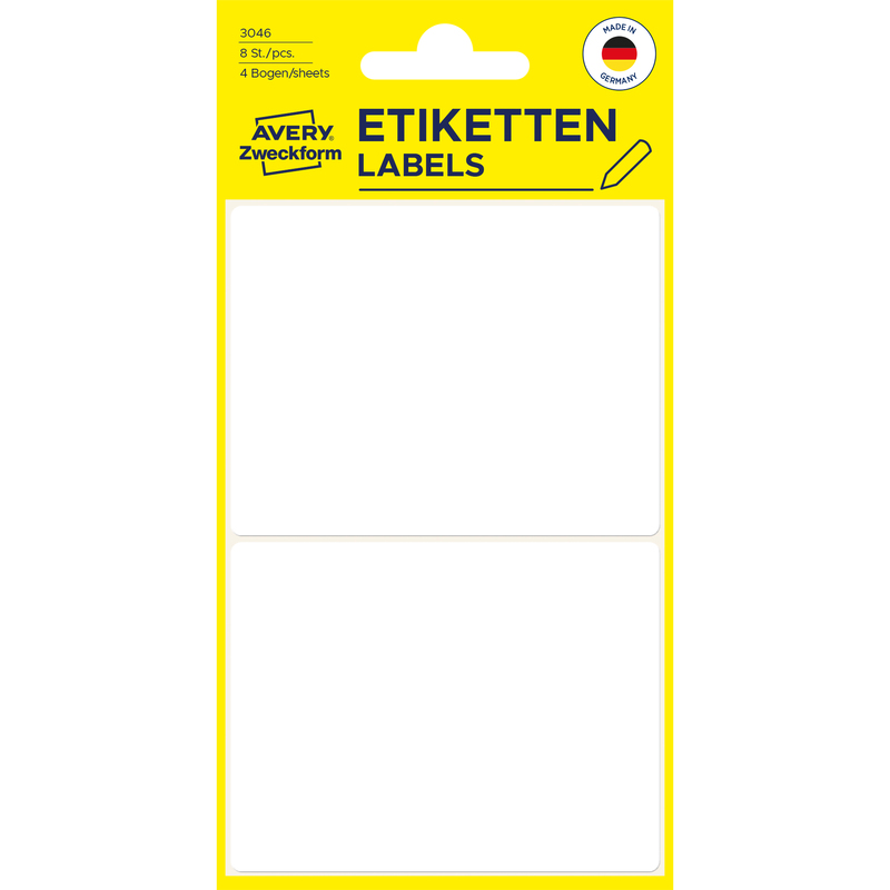 Avery Zweckform Vielzwecketiketten, 3046, 77 x 59 mm, weiss