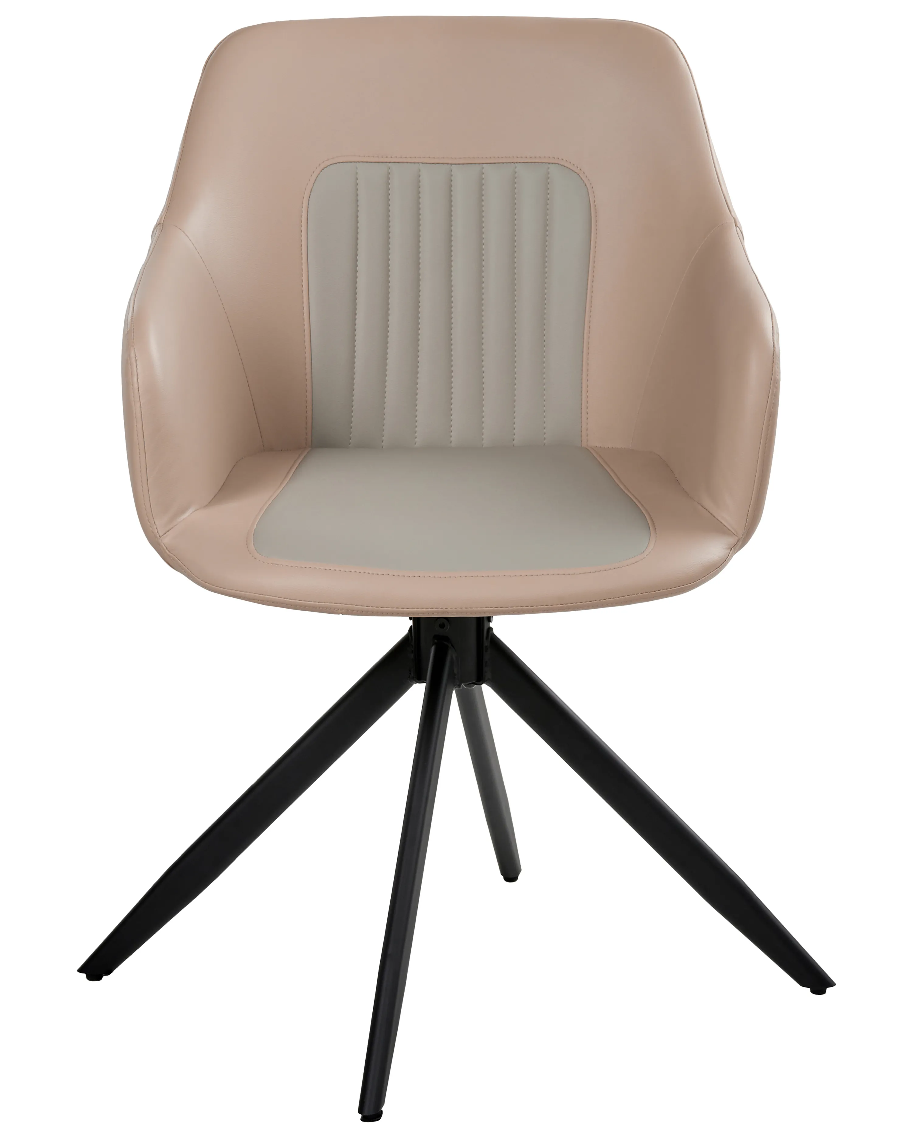 Set van 2 eetkamerstoelen draaibaar LIKELY Kunstleer Zandbeige
