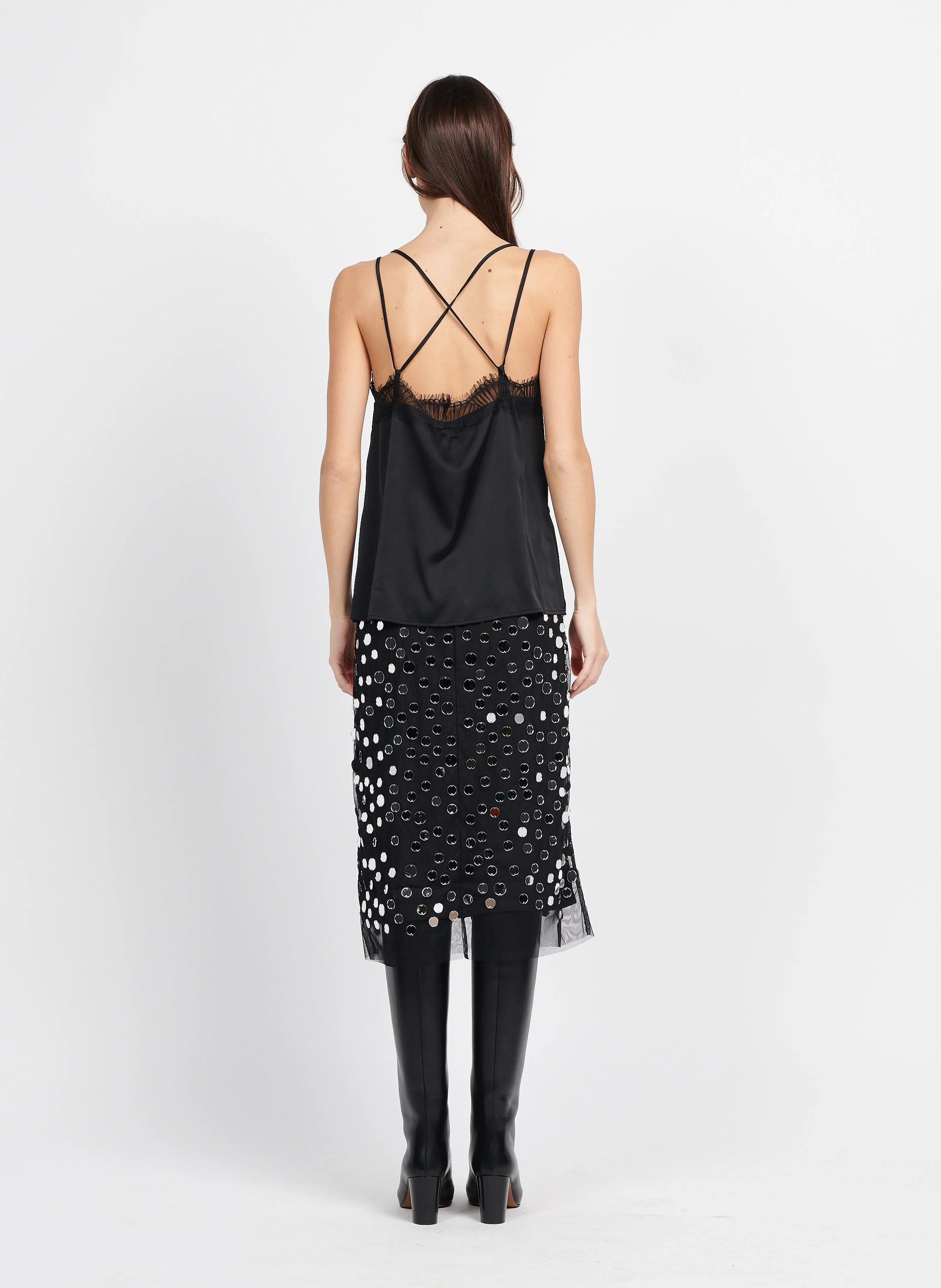 CRESCENT - Jupe courte droite | Noir