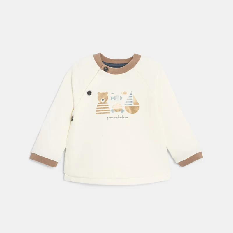 Sweat molleton et pantalon rayé beige bébé garçon Beige