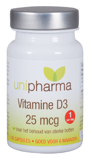Unipharma Vitamine D3 25mcg Capsules 180CP