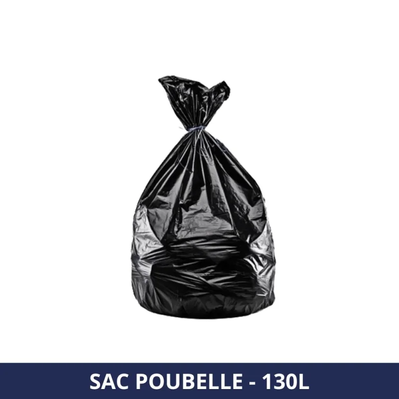 FILFA FRANCE - Sac poubelle 130L - Noir - 33μ - Eco - x200 sacs