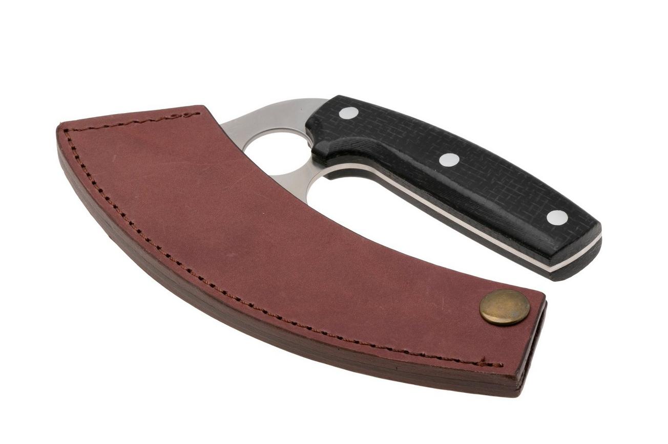Nordic Knife Design Ulu 170, 2065 Bison Black Micarta, jachtmes