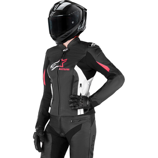 Alpinestars - Blouson femme Stella GP Plus V4 Noir / Blanc / Rose