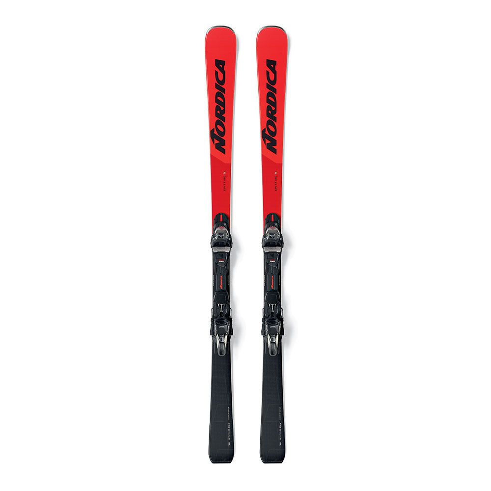 Nordica SPITFIRE TI FDT - Skis piste + Fixations TP2 LIGHT 11 FDT black/fluo red Homme rouge/anthrazite/black/fluo red