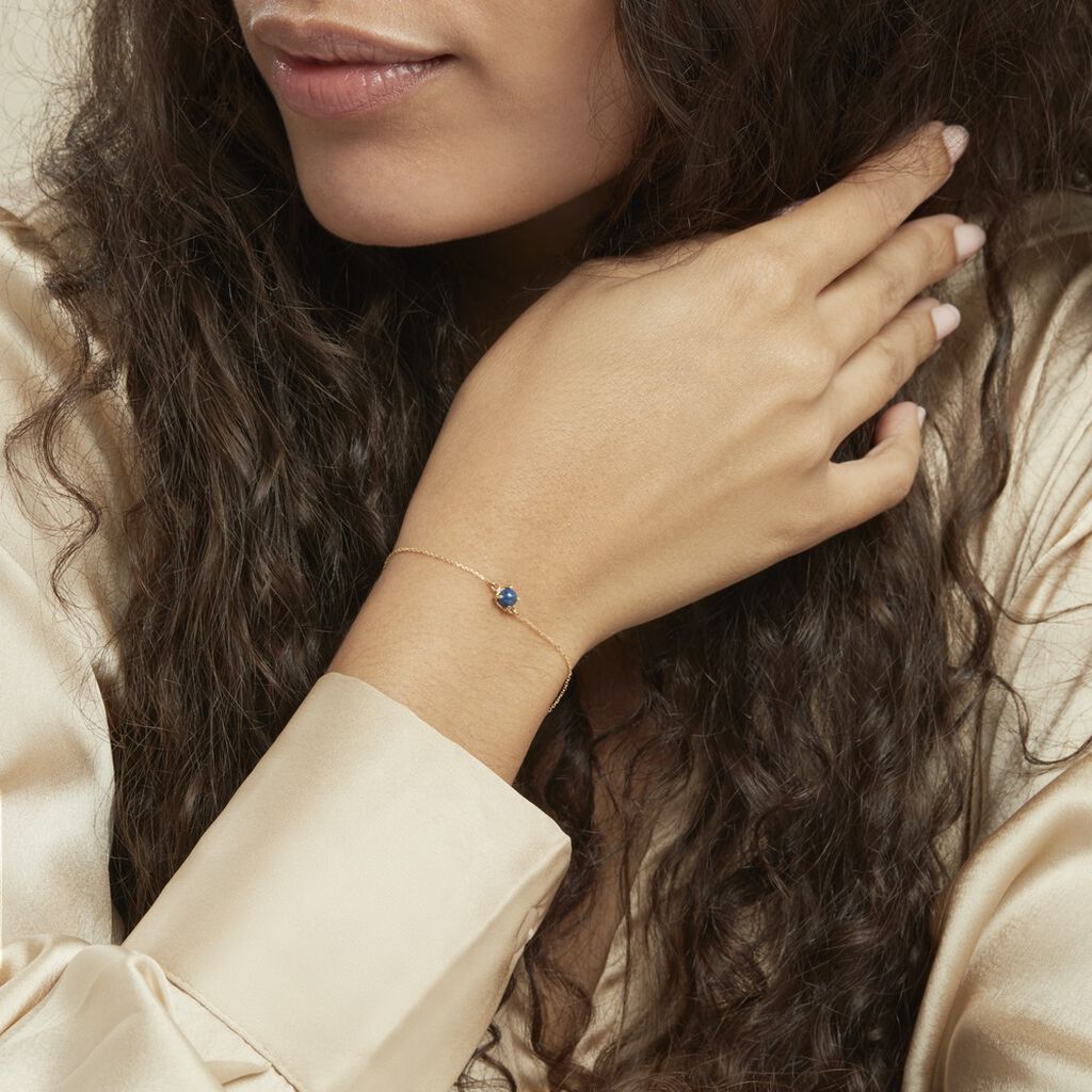 Bracelet Campsis Or Jaune Lapis Lazuli