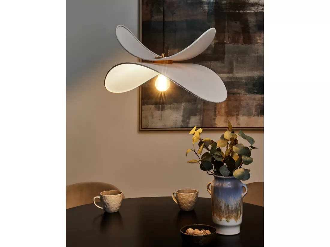 Lampe suspension MASCOTA Lin synthétique Gris clair