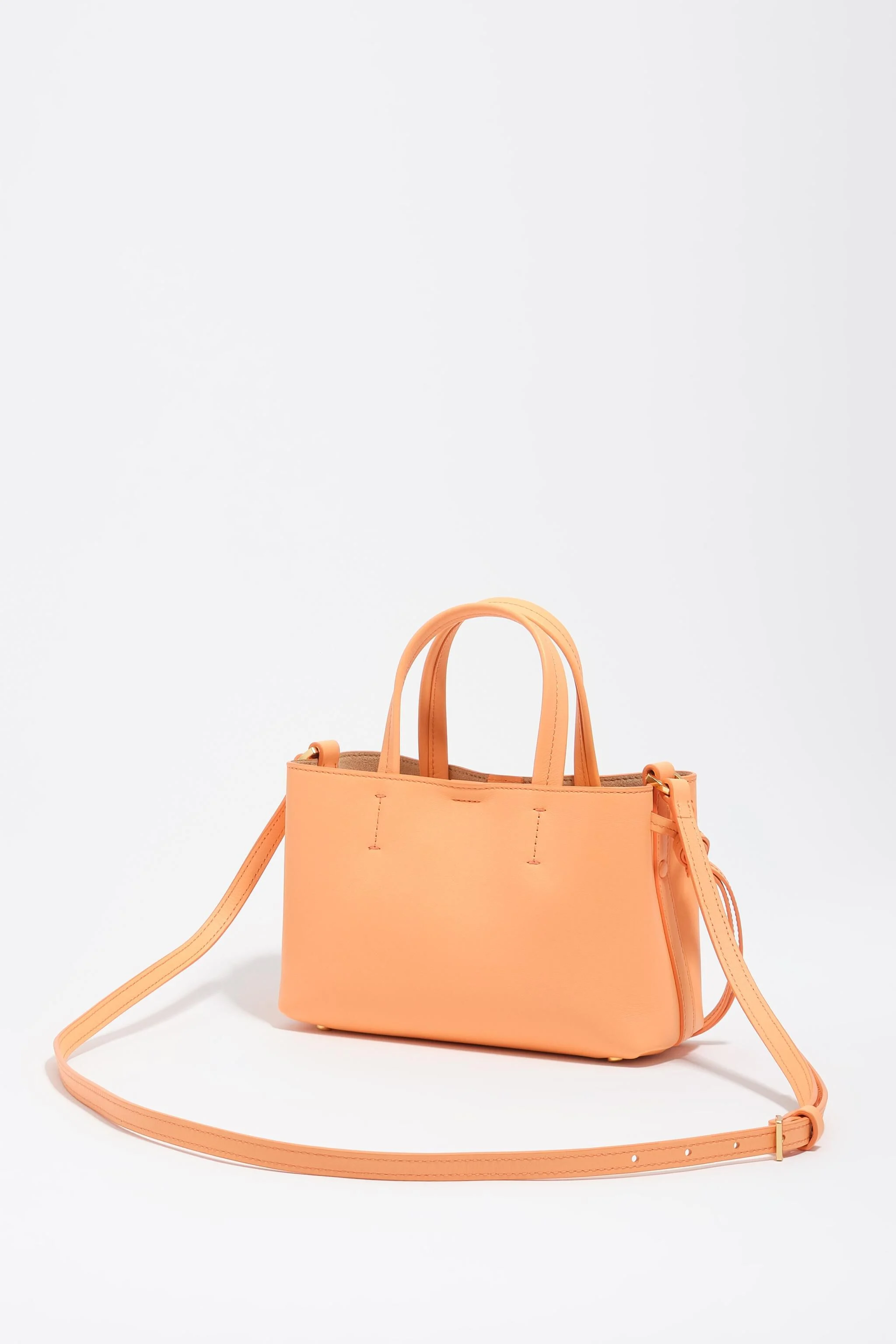 Bolsa mini Chihuahua de couro laranja sorvete