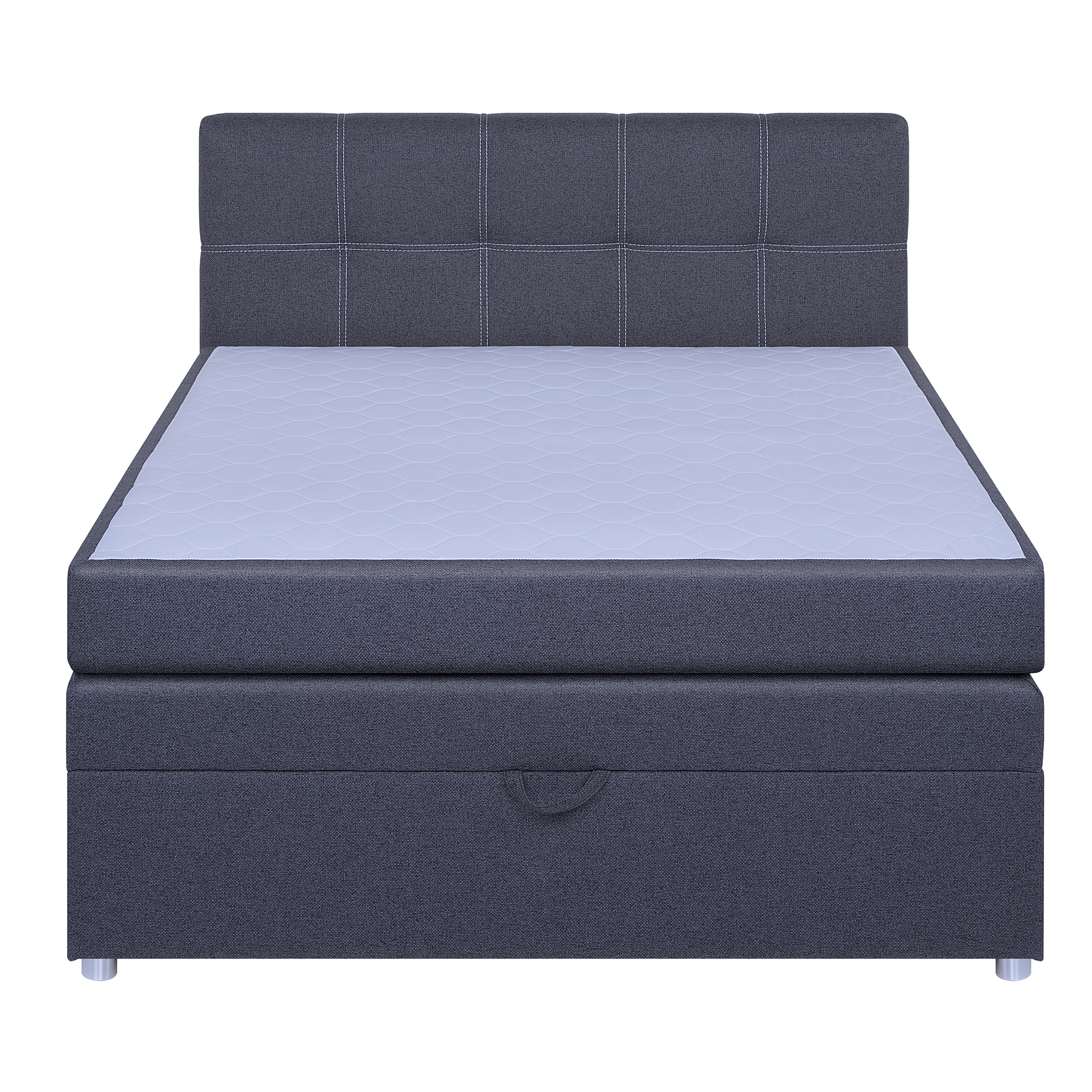 Boxspringbett - dunkelgrau - mit Bettkasten - H3 - 140x200 cm