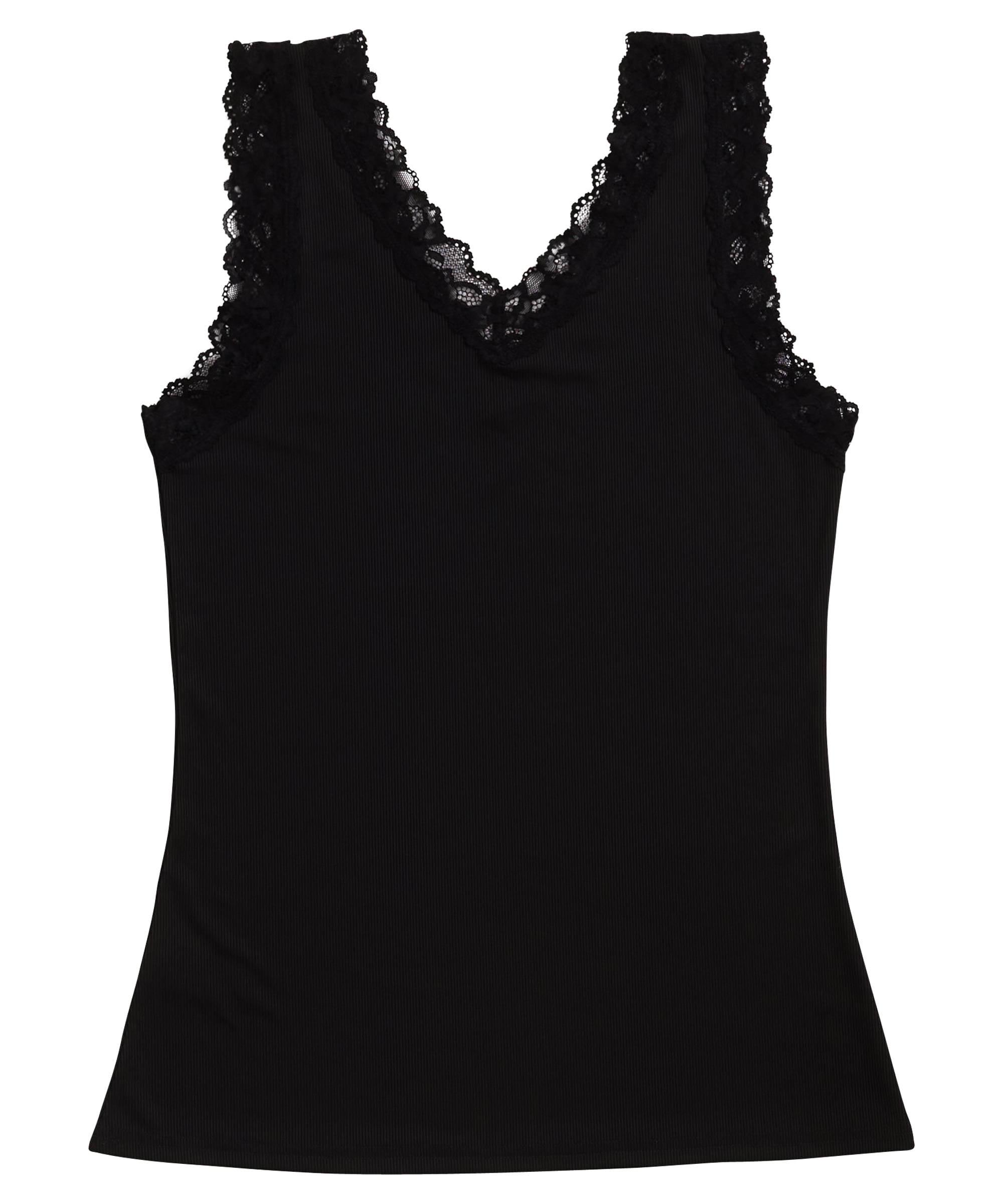 rib singlet met kant