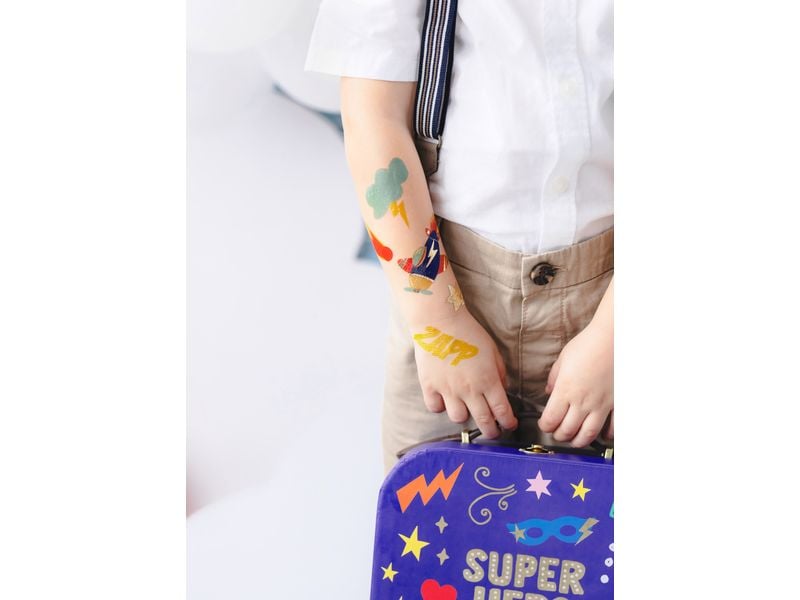 Partydeco Tattoo Set Flugzeug Temporäre Tattoos für Kinder
