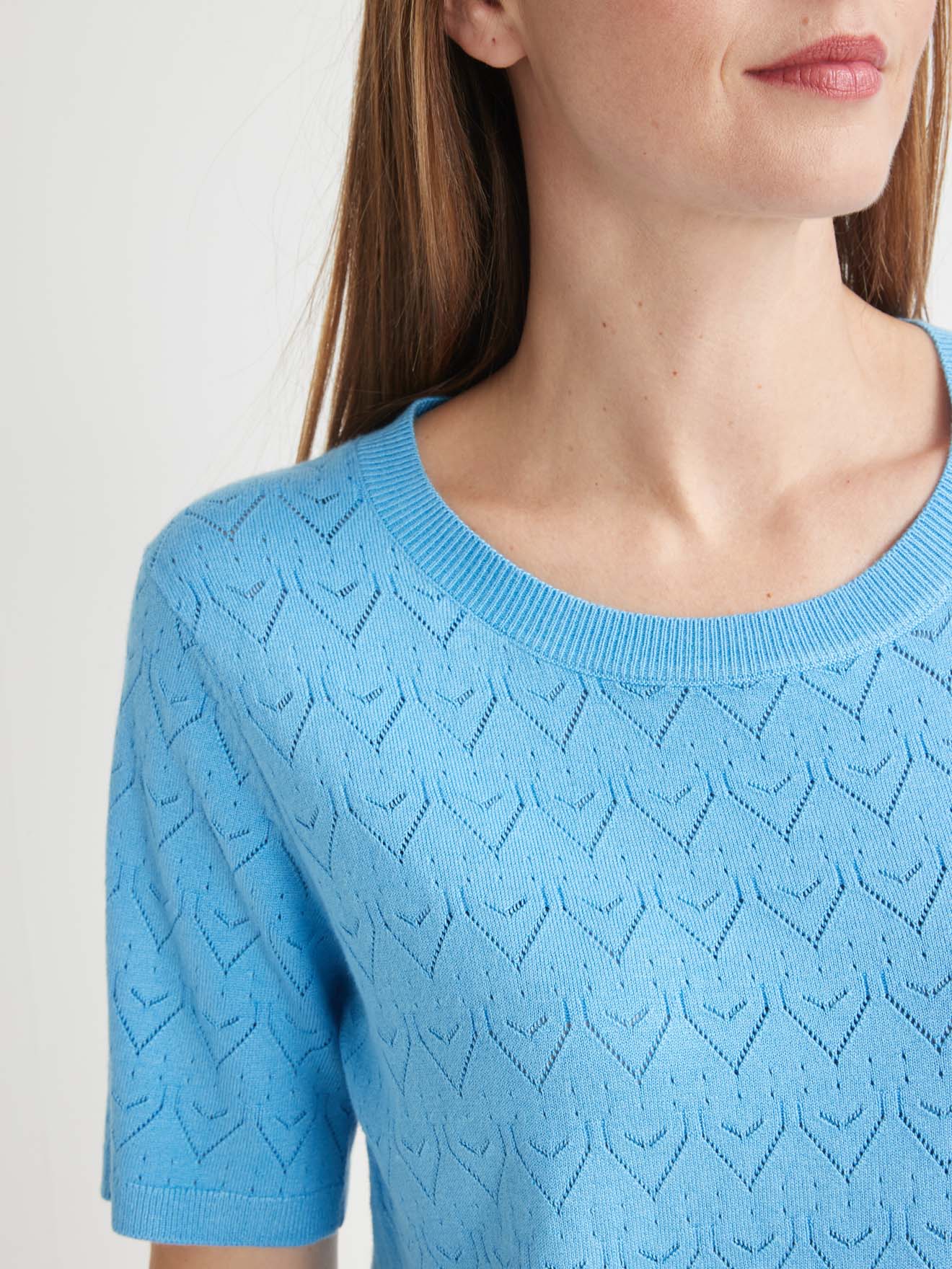 Pull ajouré manches courtes