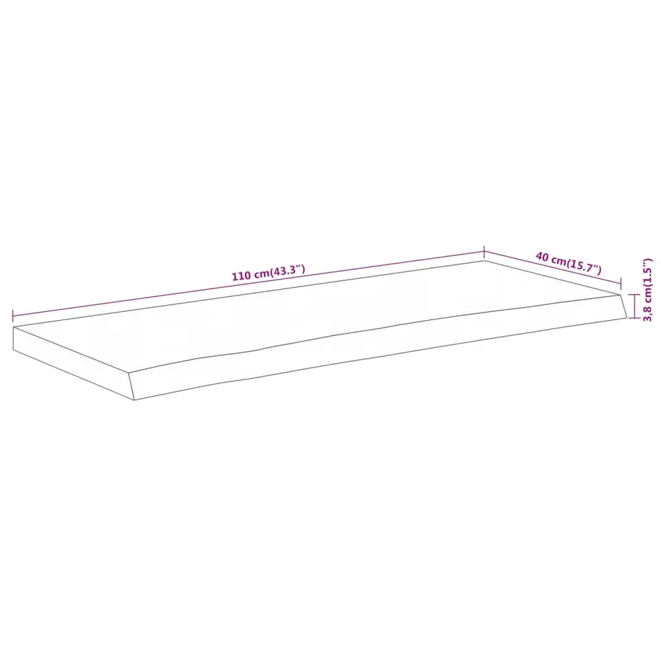 vidaXL - Tafelblad - Bruin - Hout - 110 x 40 x 3.8 cm