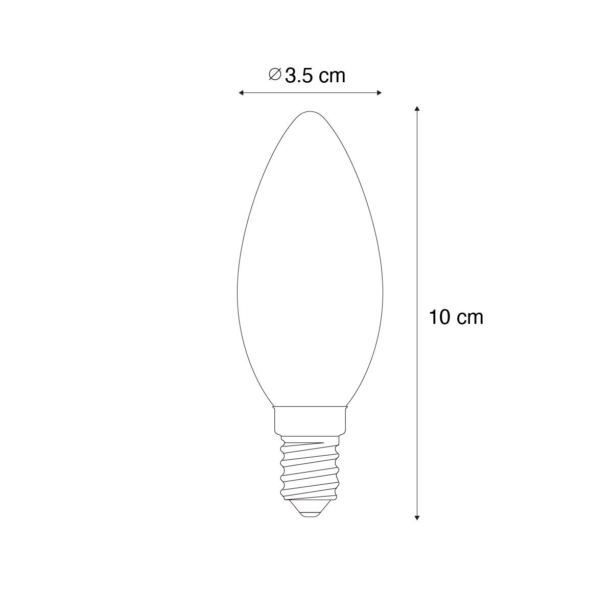 E14 dimbare LED lamp B35 helder 3W 250 lm 2200K