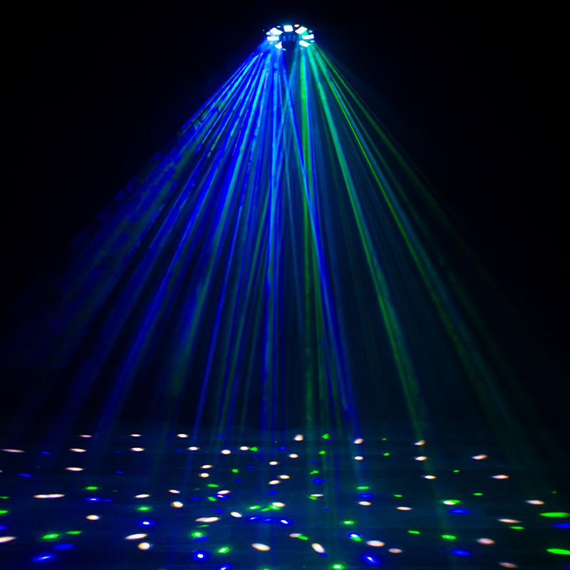Eliminator Furious Three RG LED moonflower, wash en laser lichteffect