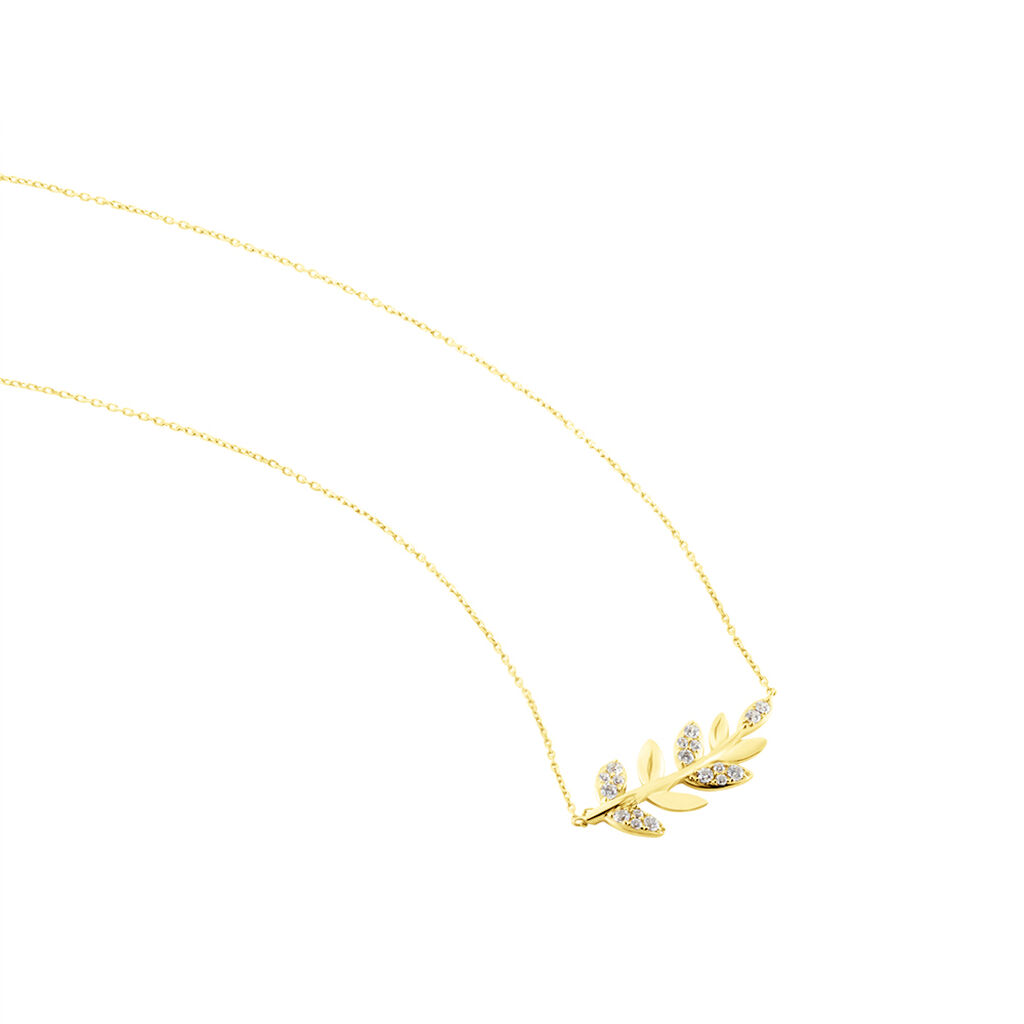Collier Or Jaune Nahia Oxydes De Zirconium