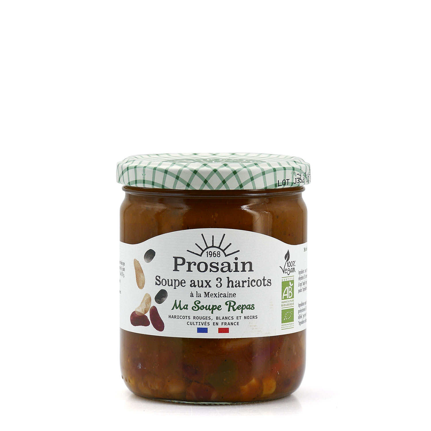 Soupe repas bio et vegan aux 3 haricots à la mexicaine