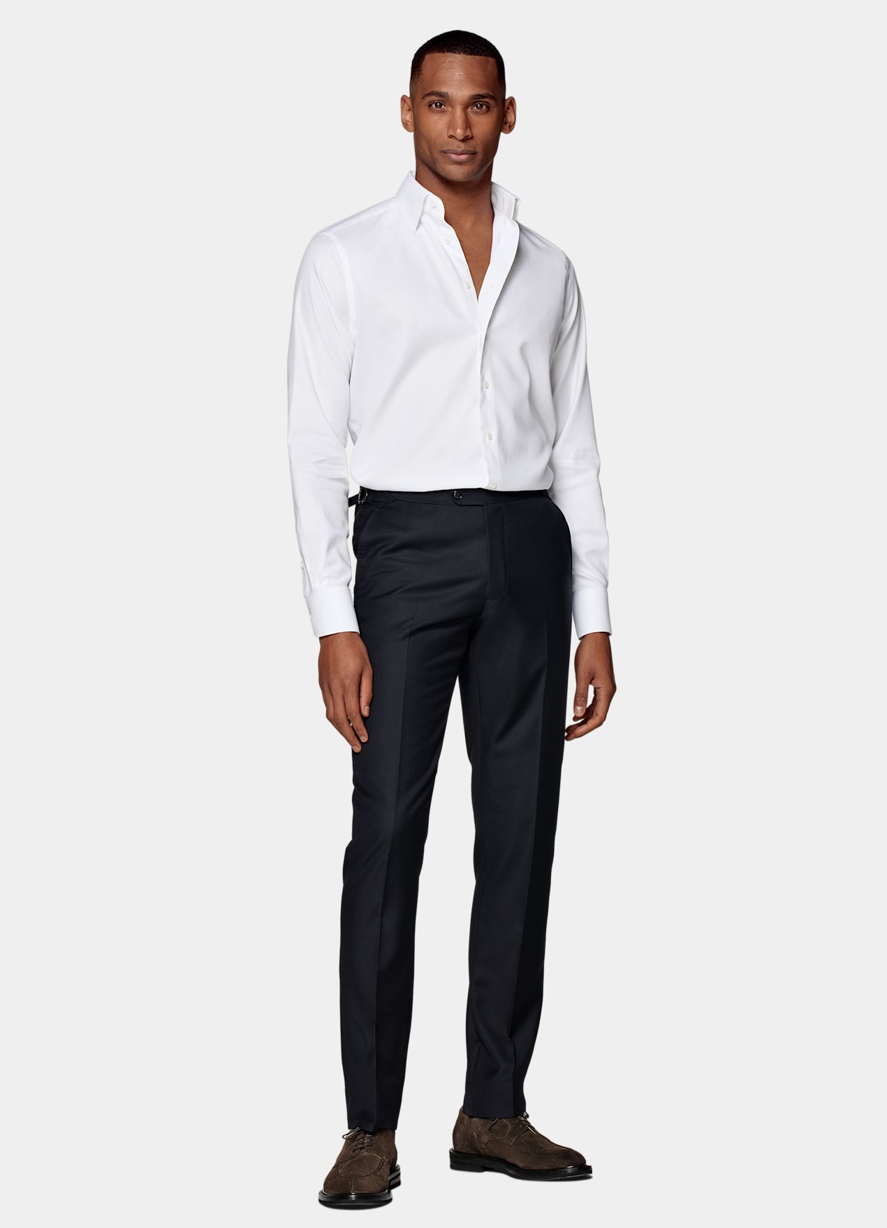 Chemise coupe ajustée en oxford royal blanche