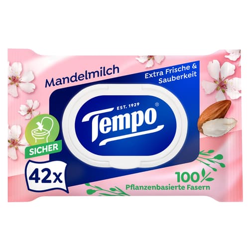 Tempo Feuchtes Toilettenpapier Mandelmilch & Panthenol
