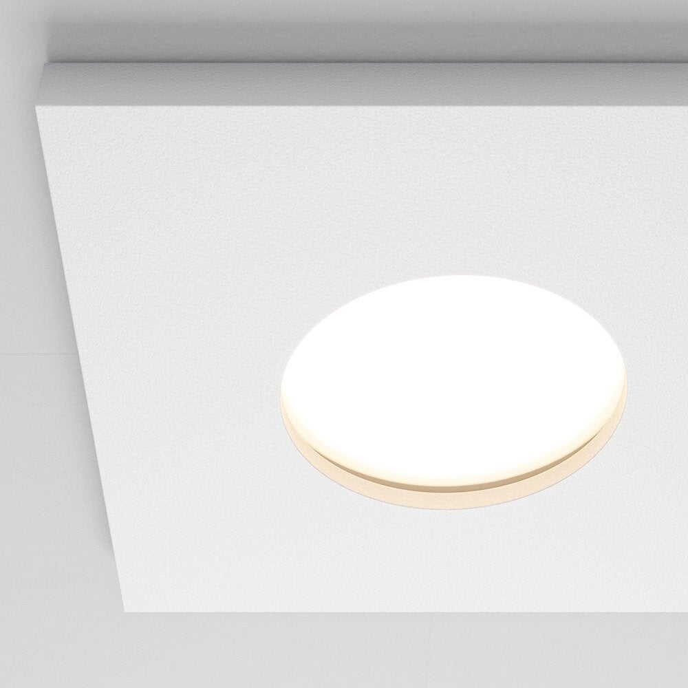 Stark inbouw plafondspot in wit, GU10, IP65, vierkant