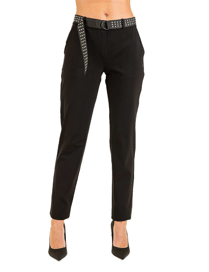 HBT BASICS CITY | KRISTIANA CITY PANTALON FEMME NOIR / SATIN