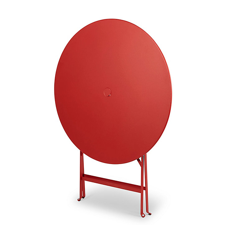 Table de jardin pliante Bistro en acier coloris piment Ø.77 x H.74 cm