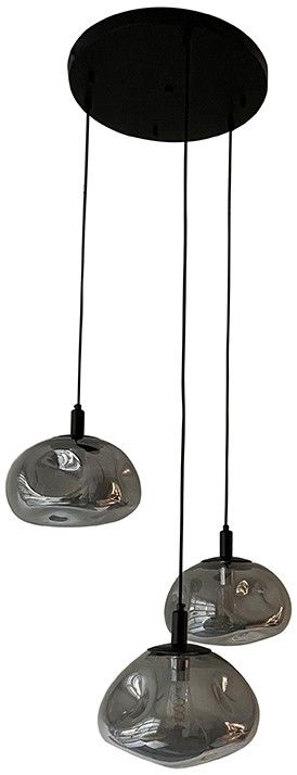 Hanglamp 3-lichts rond Grey Melt B45 x D45 cm