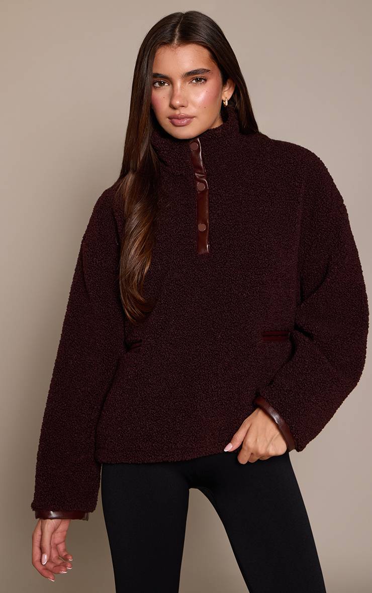Chocolate Plum Polaire Demi-zip