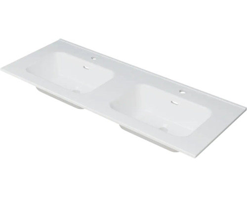 Baden Haus wastafelmeubel, dubbele wastafelmeubel Tessin, 121 x 47 cm, glanzend wit, 50135
