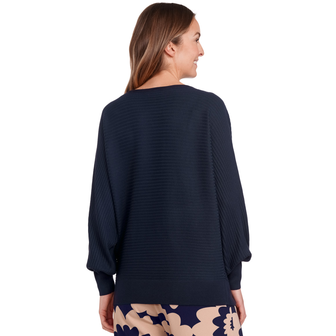 Gina Benotti Damen Strickpullover mit Fledermaus-Ärmeln dunkelblau