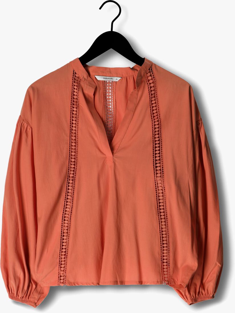 SUMMUM oranje summum blouse top lace accent tencel/cotton