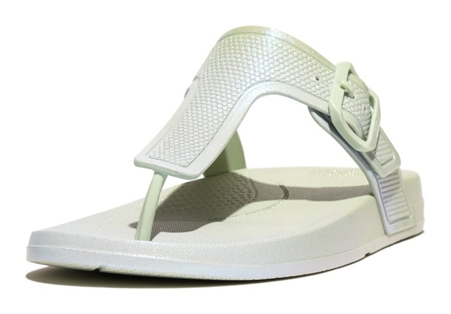 Fitflop Zehentrenner »IQUSHION IRIDESCENT ADJUSTABLE BUCKLE«  , Keilabsatz, Sommerschuh, Schlappen mit verstellbarer Schnalle