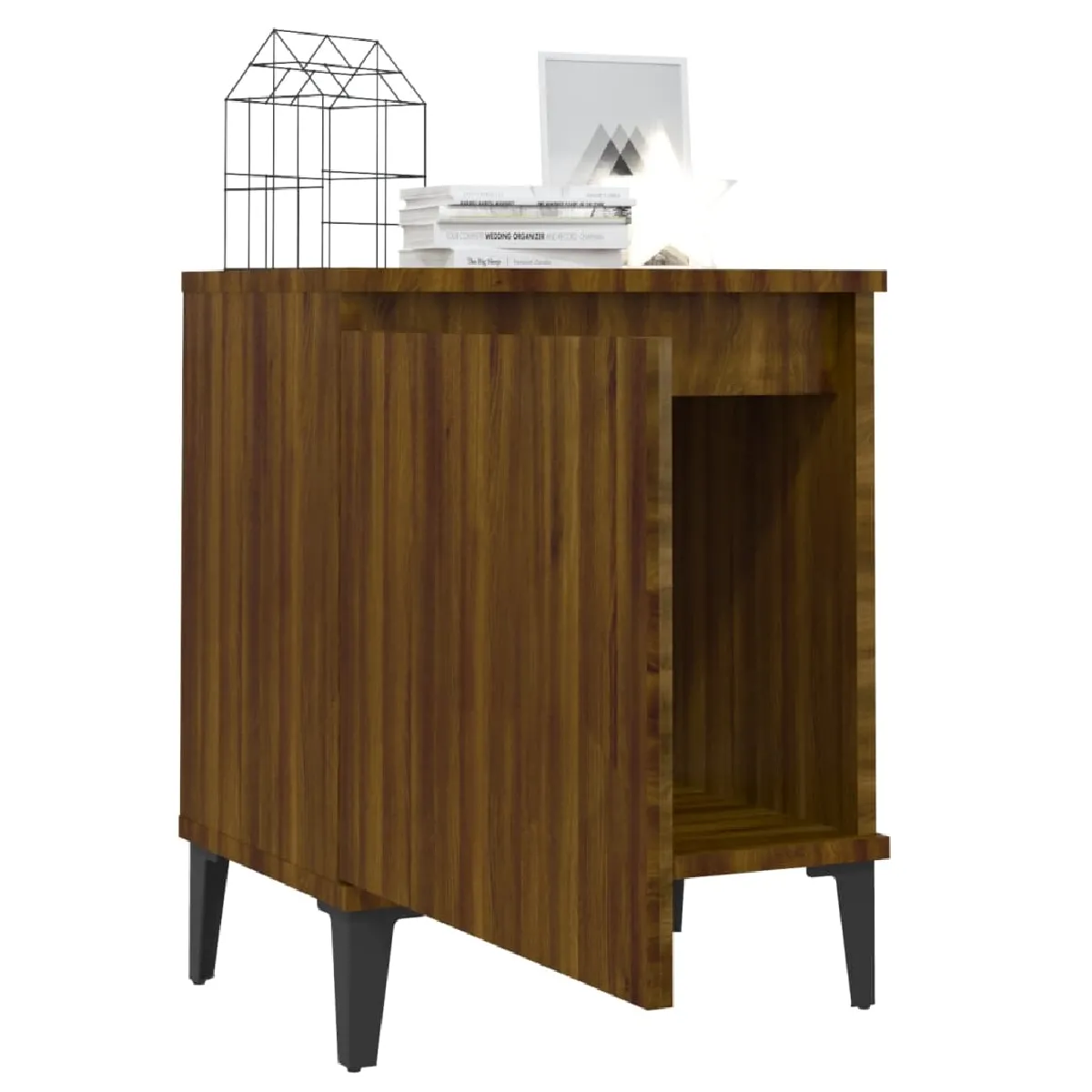 vidaXL Table de chevet - Chêne Marron